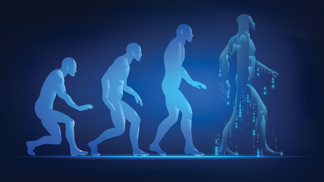 人工智能自我进化技术示意图