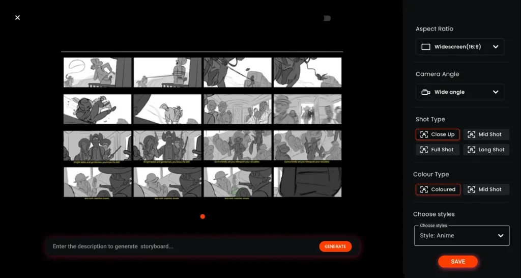 Film Storyboard Builder Interface