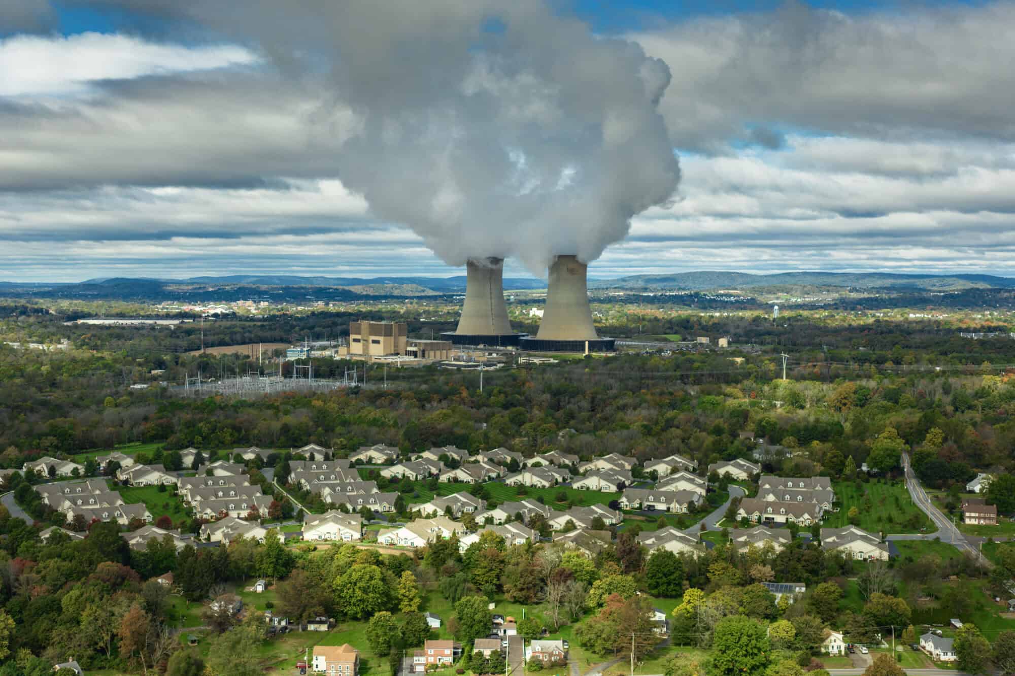 Nuclear power plant located near a residential area