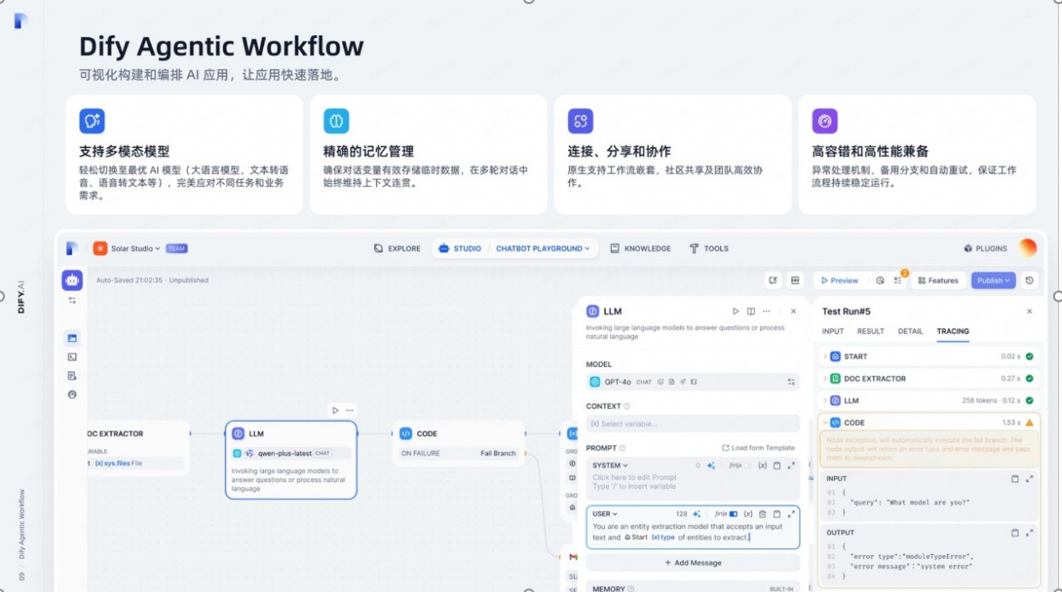 企业AI开发平台界面