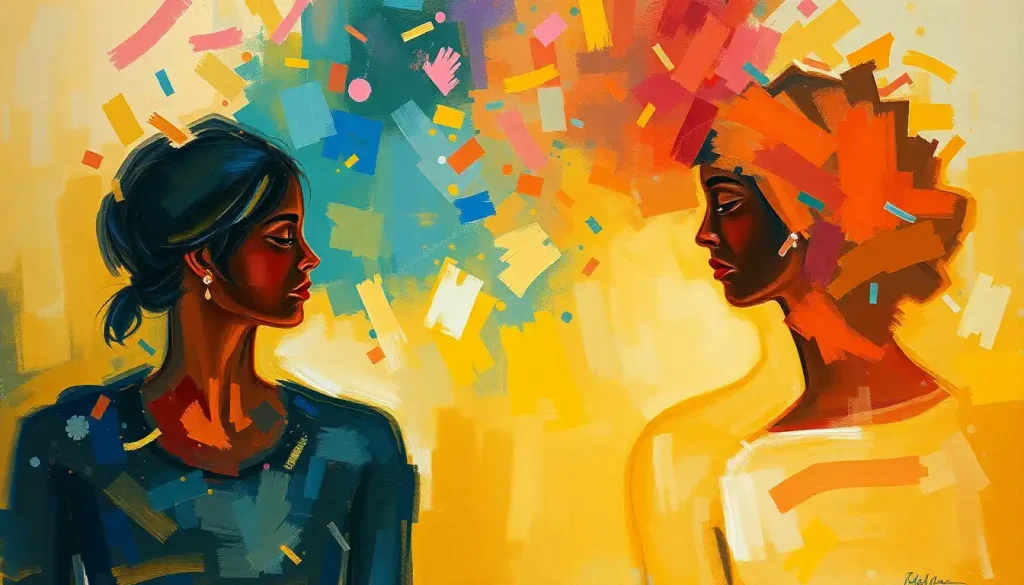 Abstract art representing 16 interconnected personality types