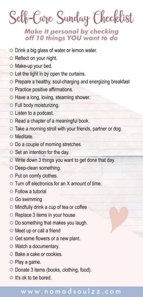 An Easy Recharging Self-Care Sunday Routine Checklist