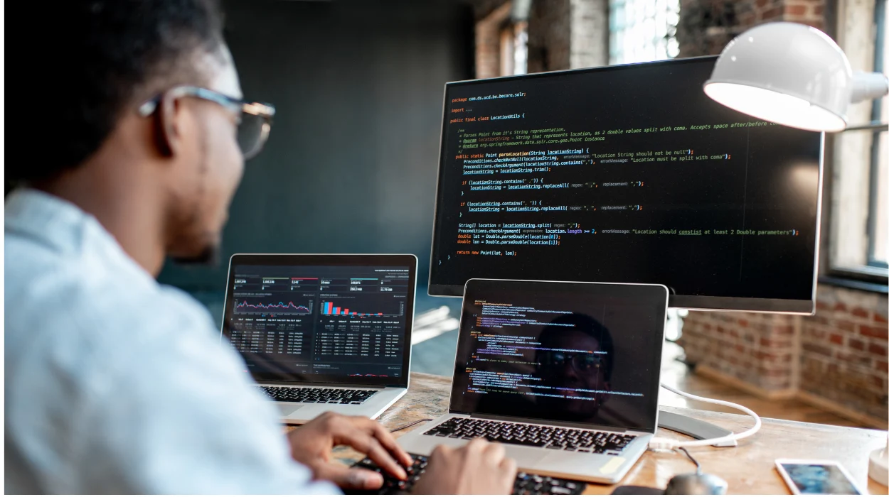Coding programming student laptop