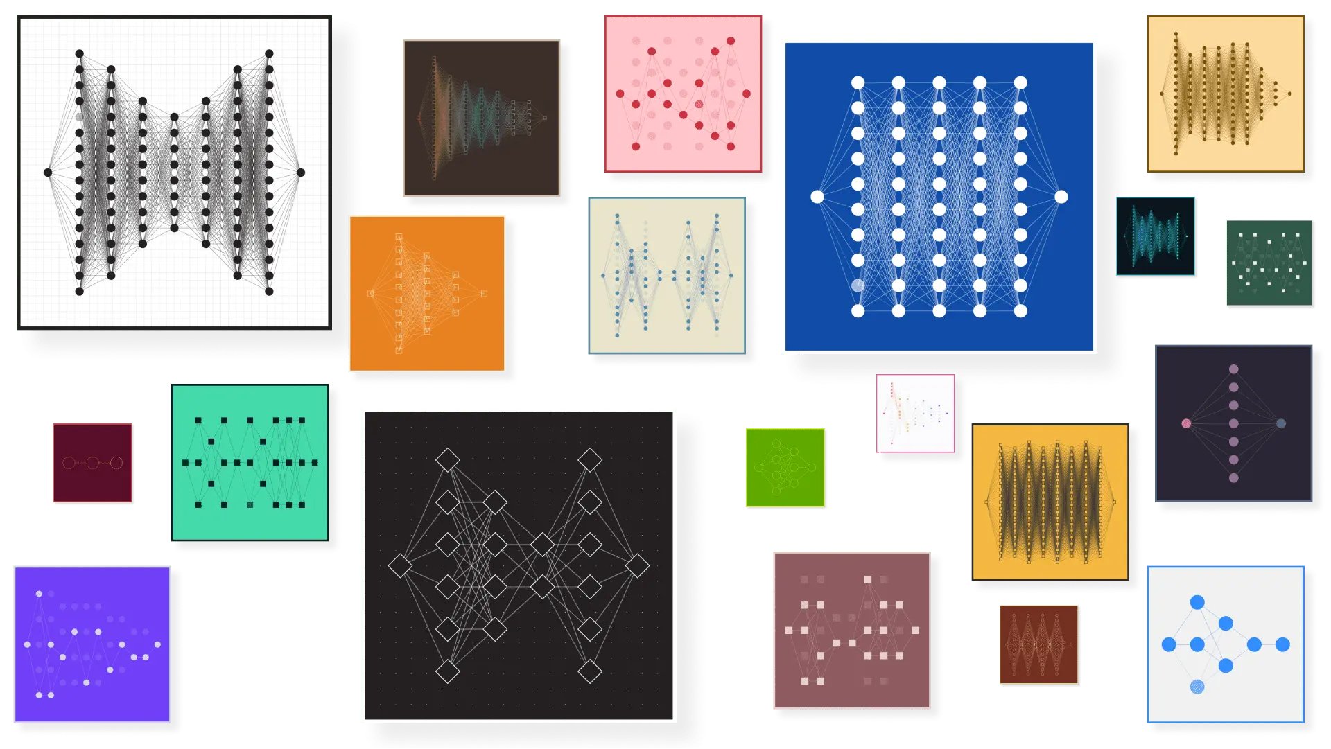 Abstract representation of AI neural networks merging