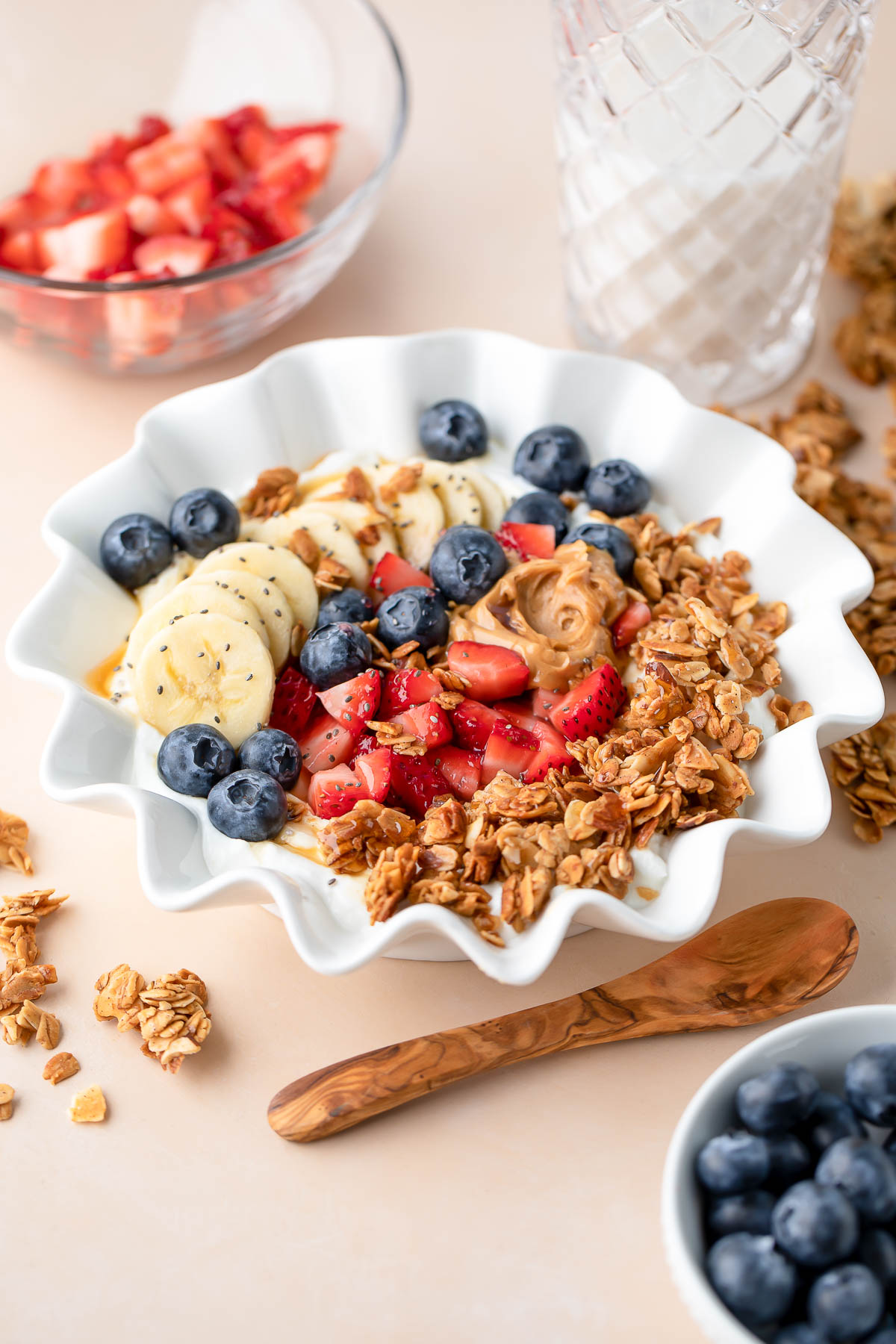 Healthy yogurt bowl with fresh fruits and granola