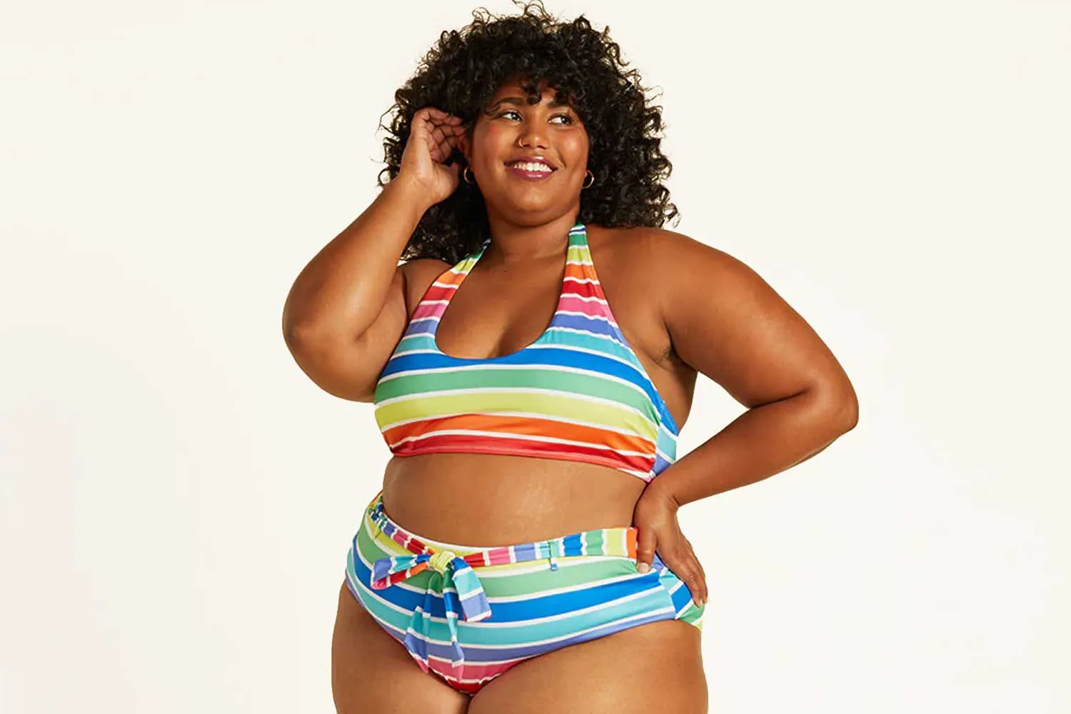 Online shopping platform interface with plus-size swimwear