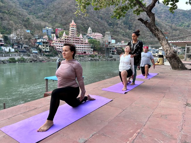 Riverside yoga meditation morning session