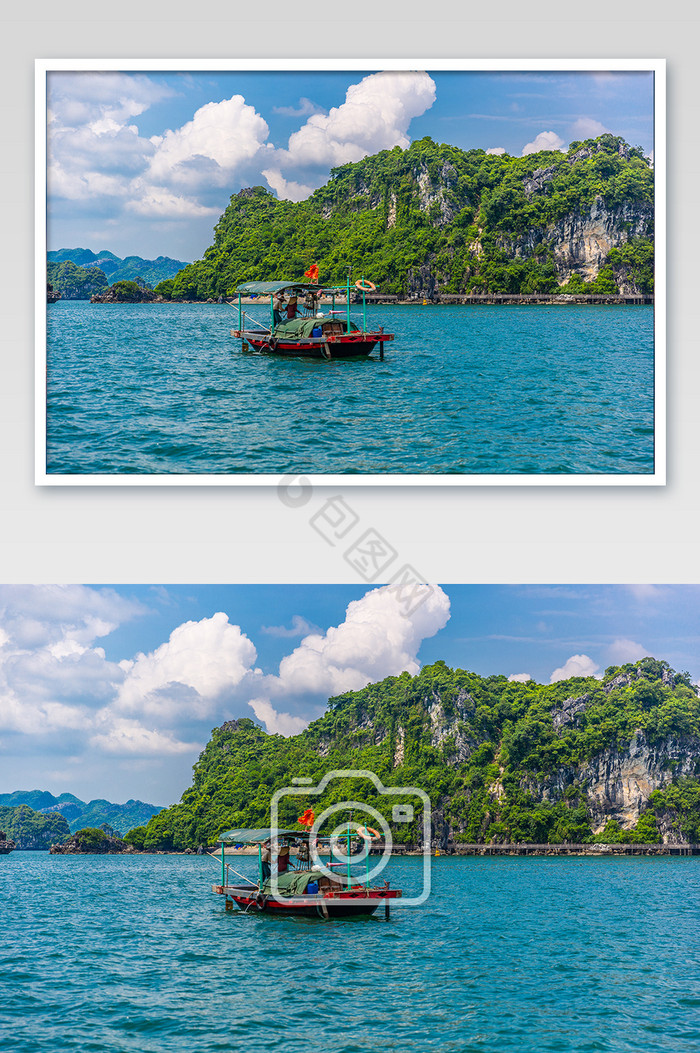 Ha Long Bay limestone karst formations in Vietnam