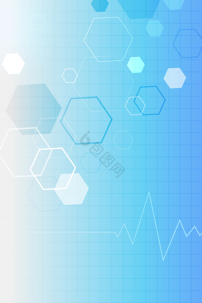 蓝色六边形抽象科技背景