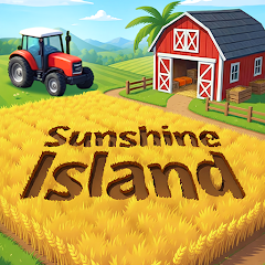 Sunshine Island official game logo showing tropical farm scene