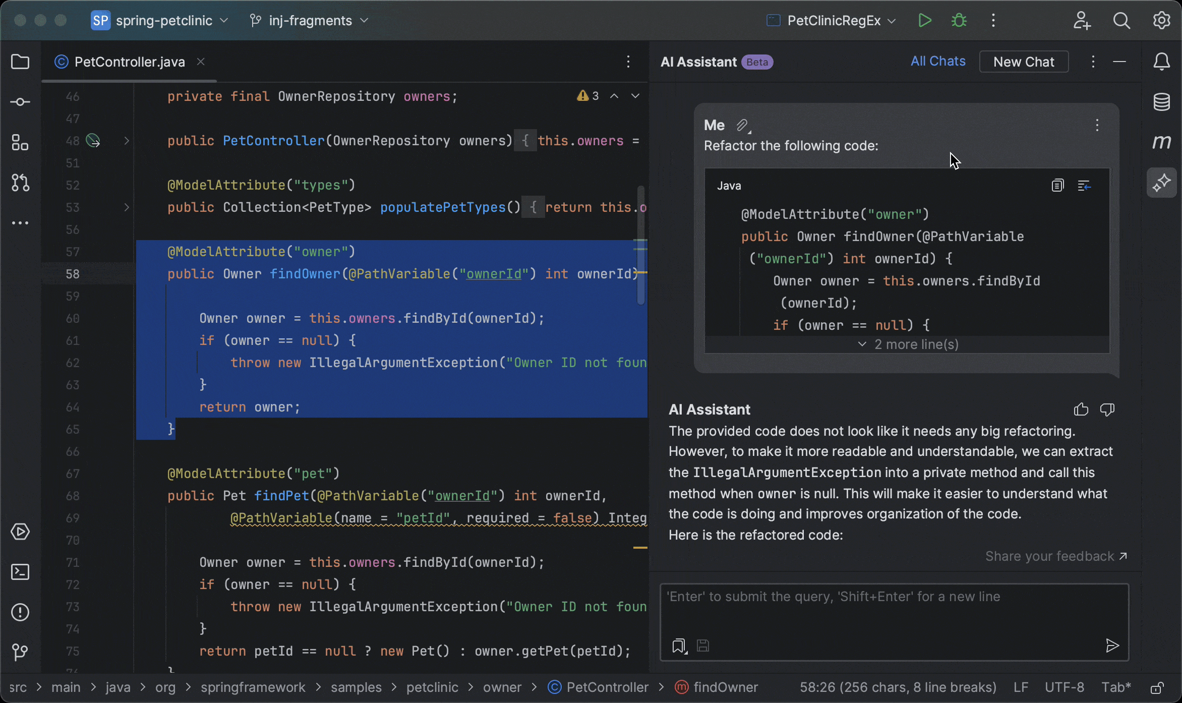 AI assistant integrating with development environment