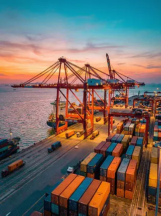 Modern container terminal in China