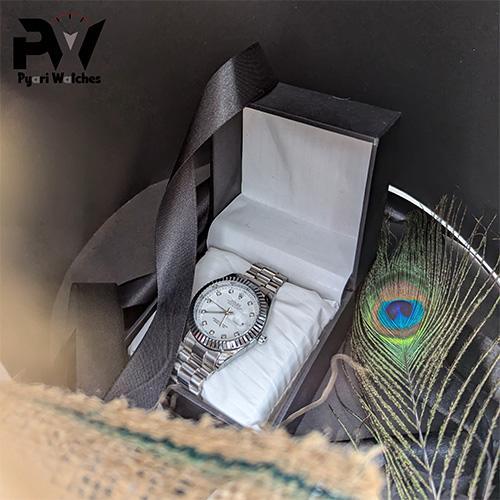 Silver Rolex Style Date Display Watch