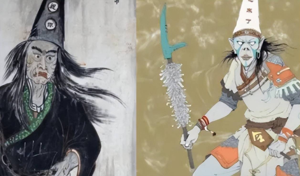 黑白无常传统绘画