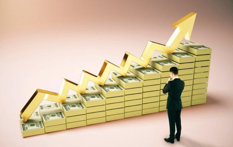 金色阶梯象征资金增长