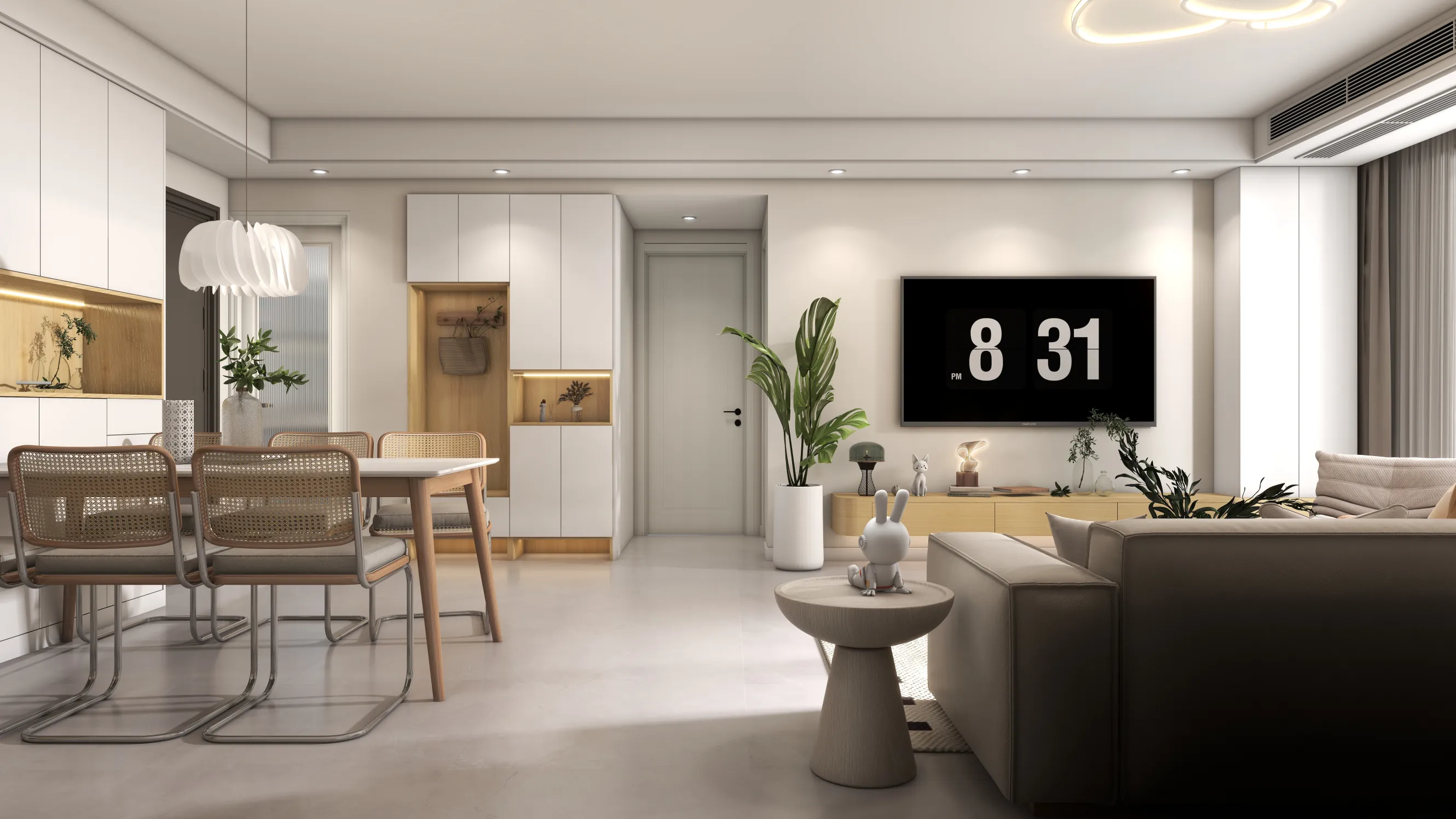 奶油原木风格餐厅室内设计