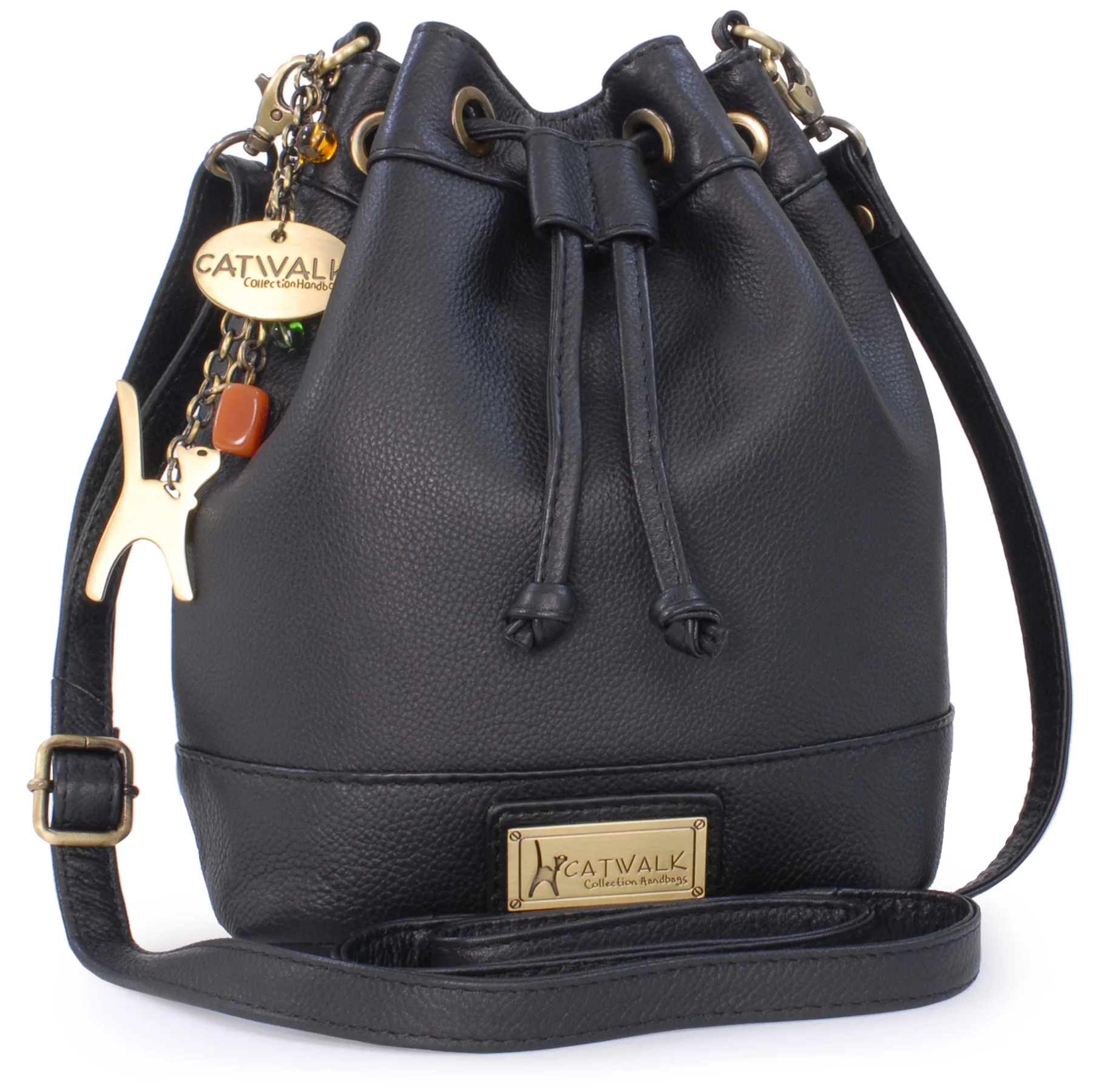 Real Handbag Shop Black Quilted Bucket Bag