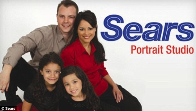 Family portrait at a retail photography studio