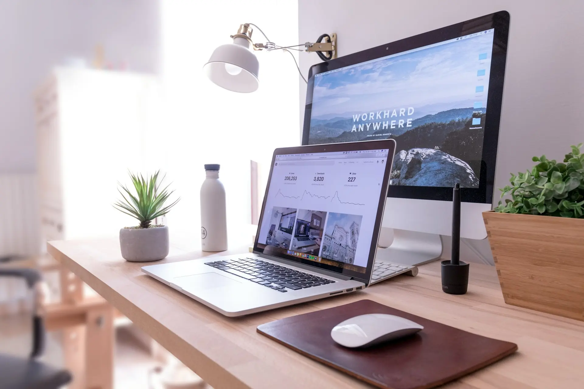 Modern home office setup for virtual assistant work