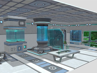 高科技实验室内部场景