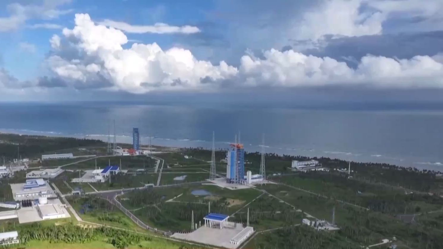 海南文昌航天发射中心与洋浦港航拍景观