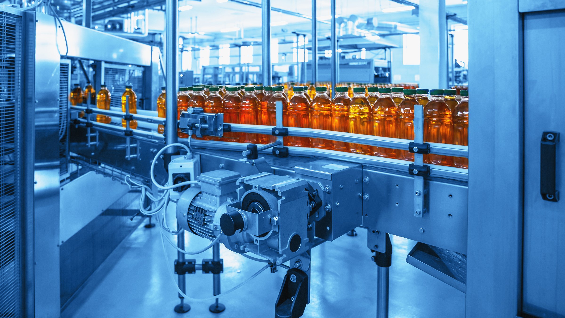 Industrial automation in beverage production facility