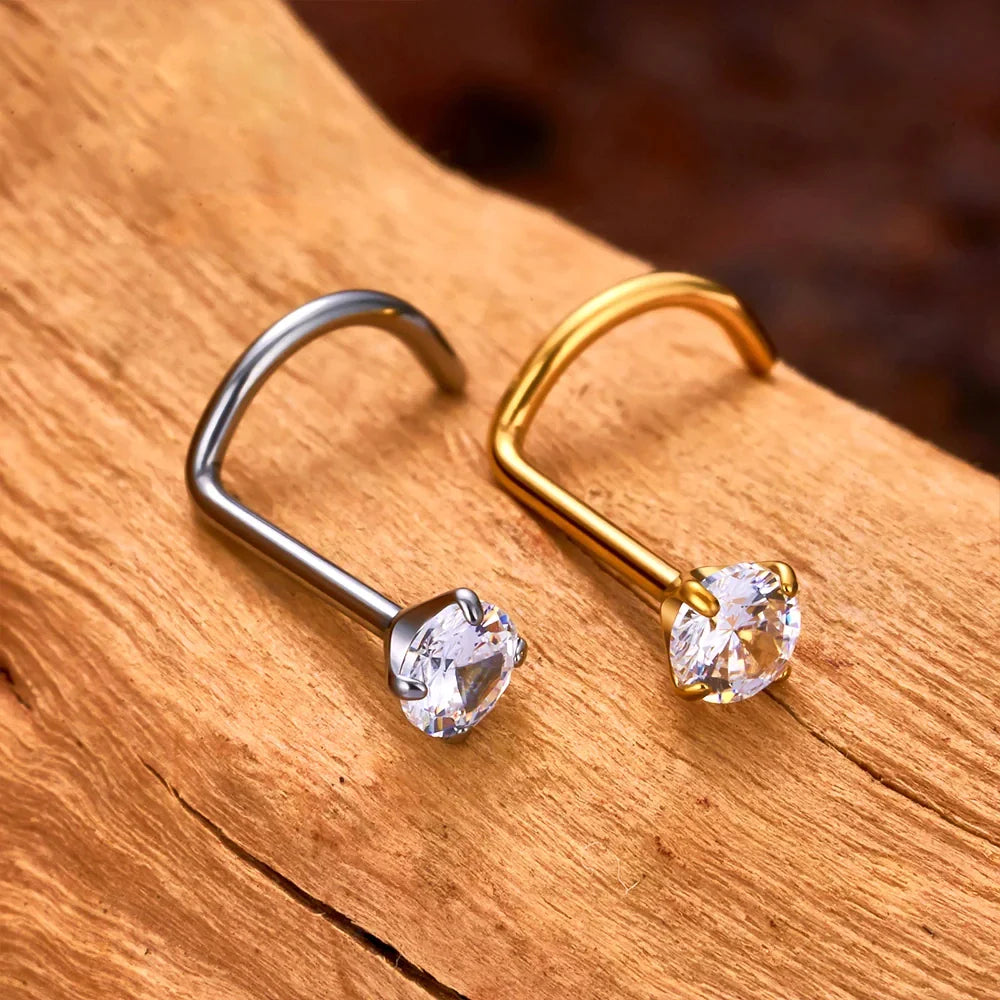 2.5mm Diamond Bezel Nose Ring Stud