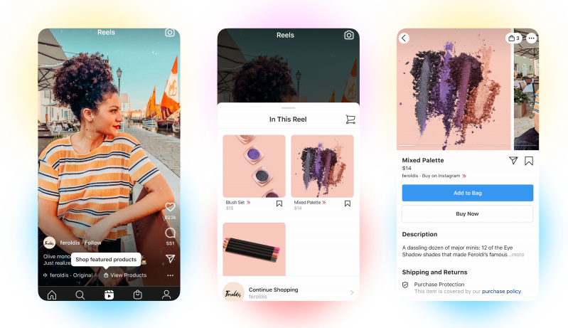 Instagram Reels Shopping Interface