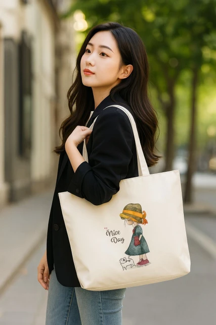 Canvas Graphic Tote Bag