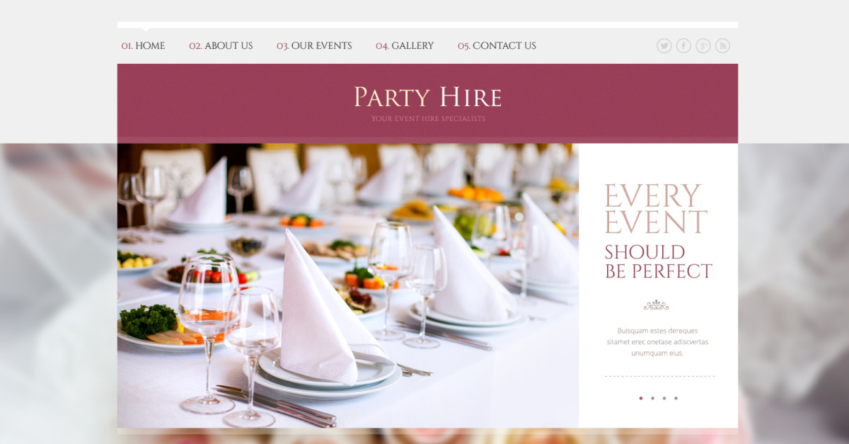 Event Planner Website Mockup