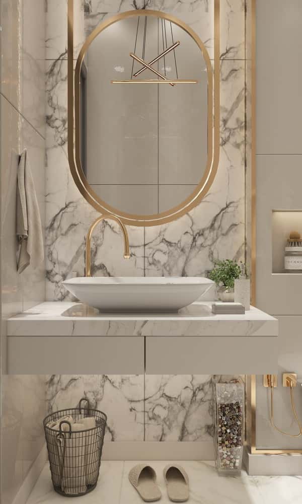 Marble Gold Washbasin
