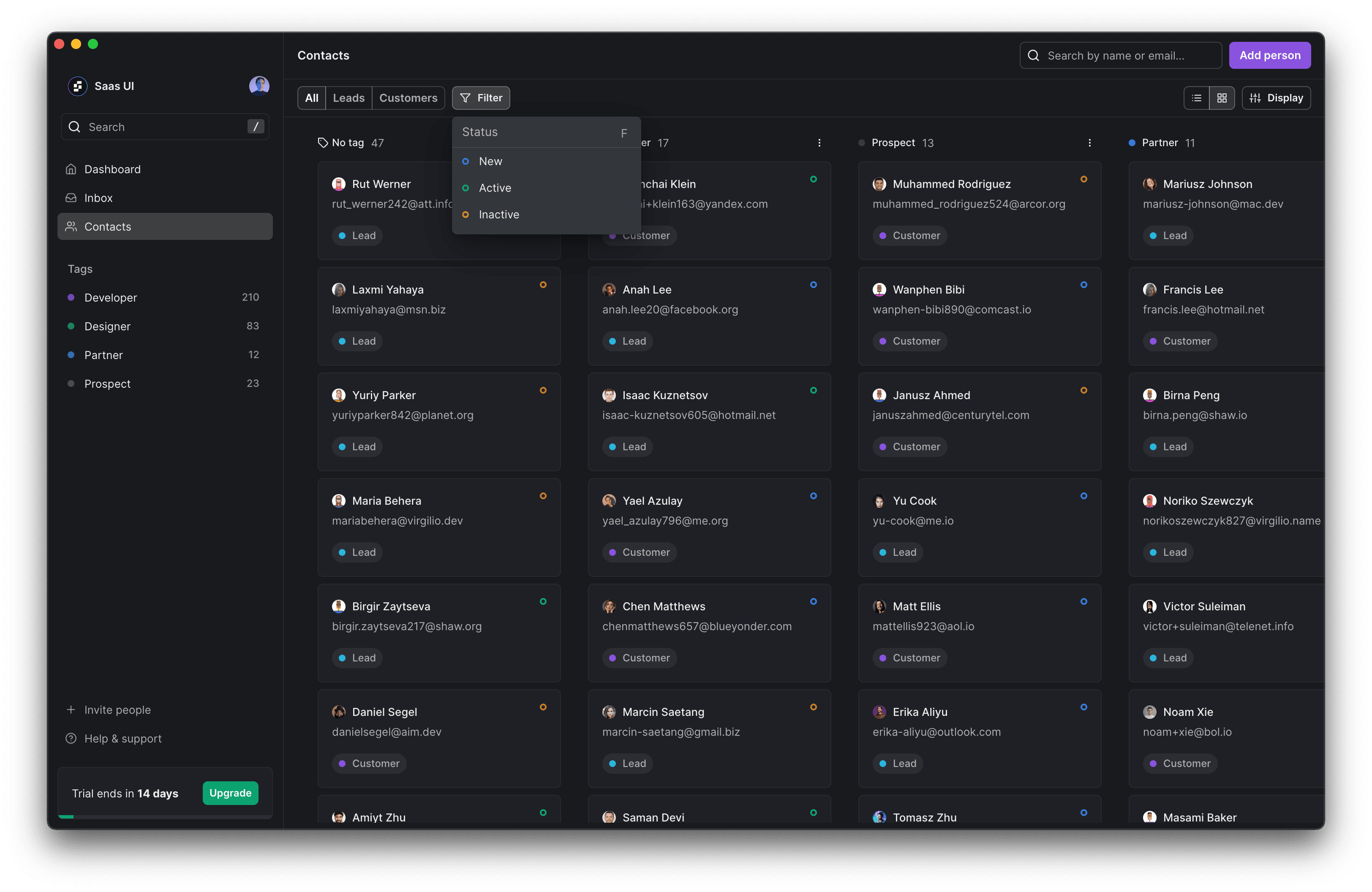 SaaS Analytics Dashboard