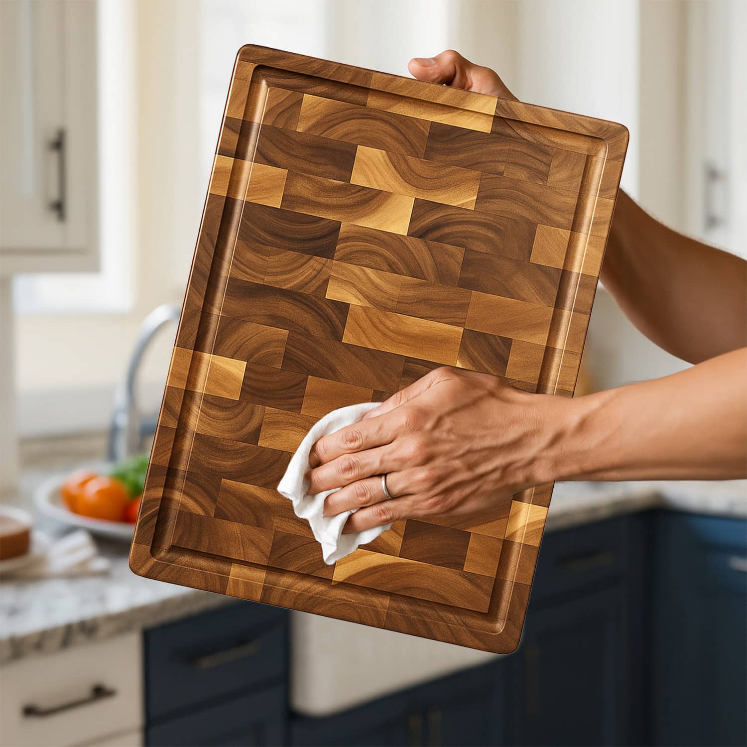 Hardwood maple cutting board tight grain resists bacteria vs bamboo vs wood cutting board