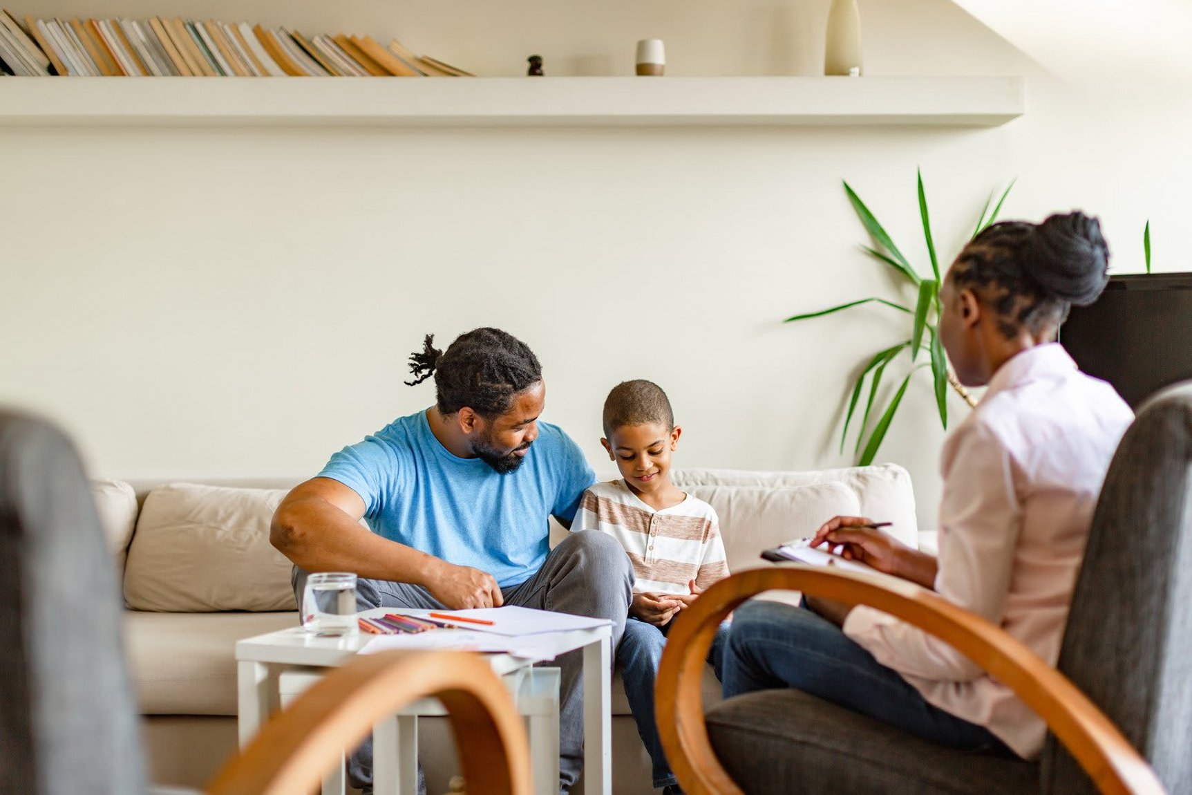 Family reunification therapy session