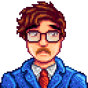 Portrait of Harvey from Stardew Valley