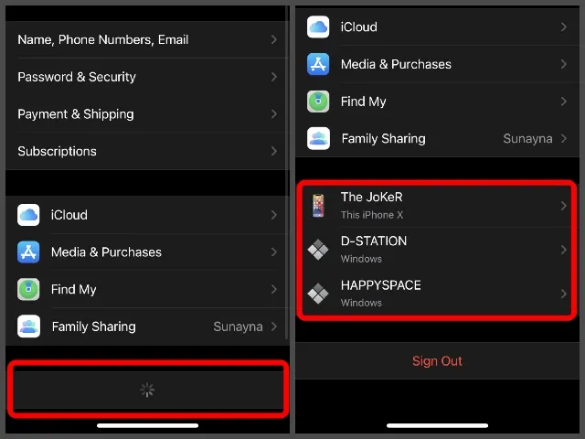 iPhone Apple ID 受信任设备列表显示移除陌生设备