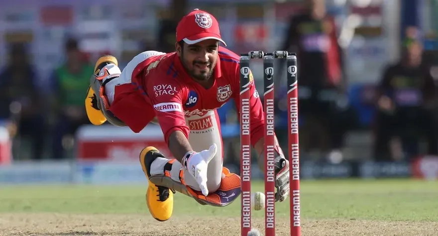 Prabhsimran Singh wicket keeping for Punjab Kings during IPL match