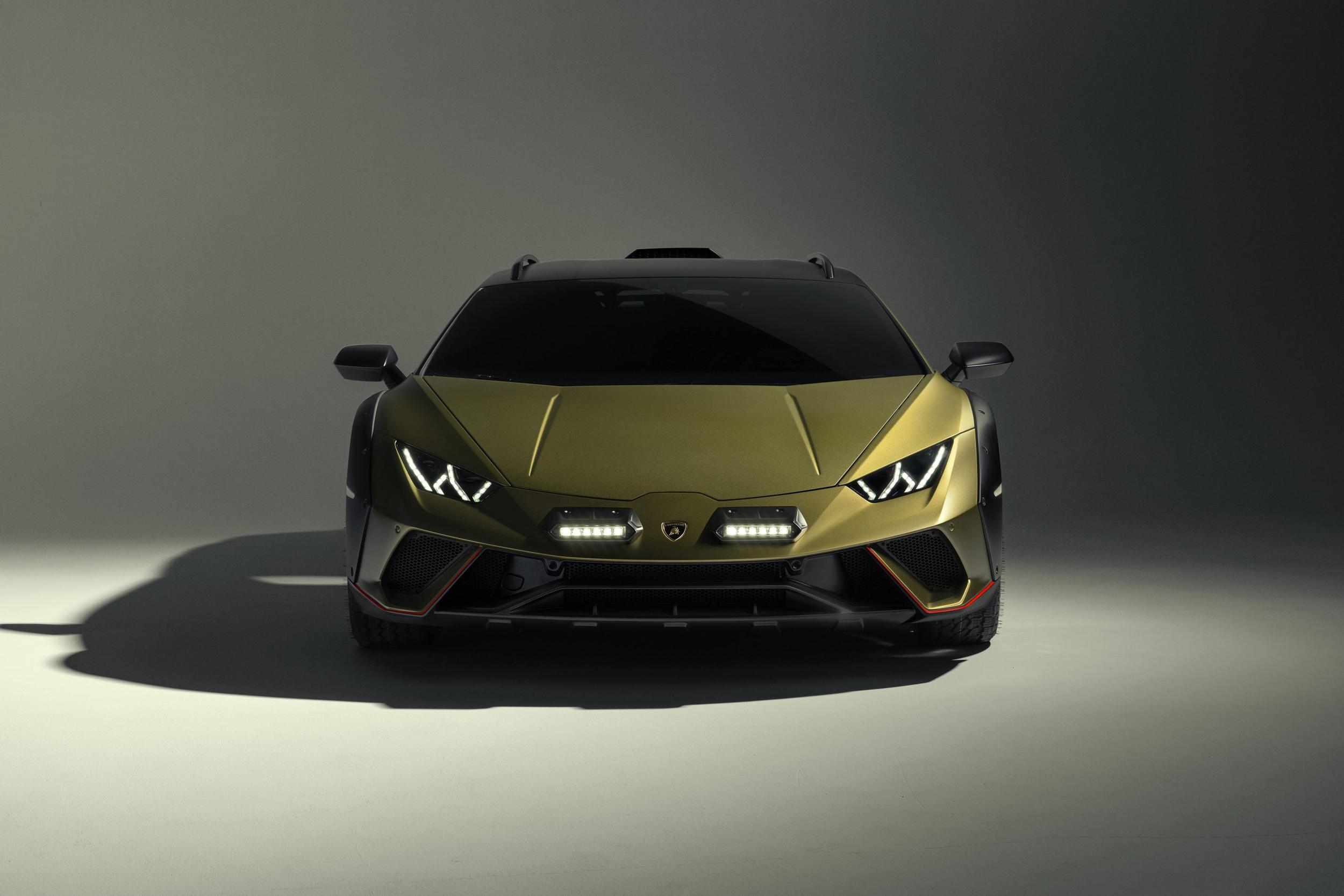 Lamborghini Huracan with Y-shaped LED headlights and hexagonal design elements