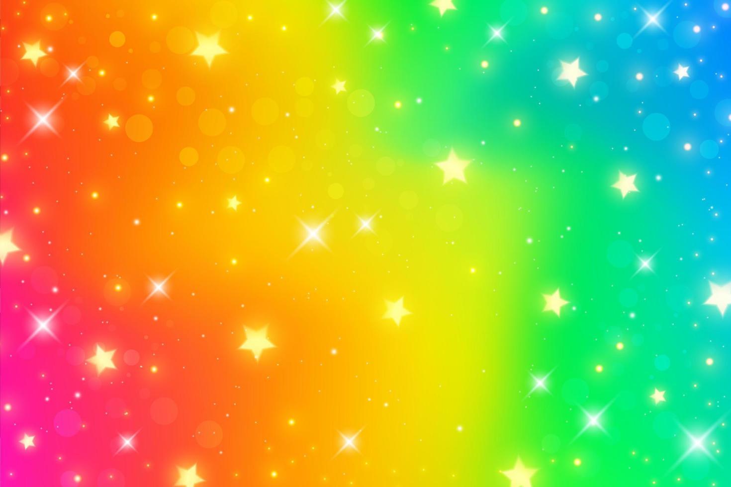 Cartoon programming background with stars and rainbows