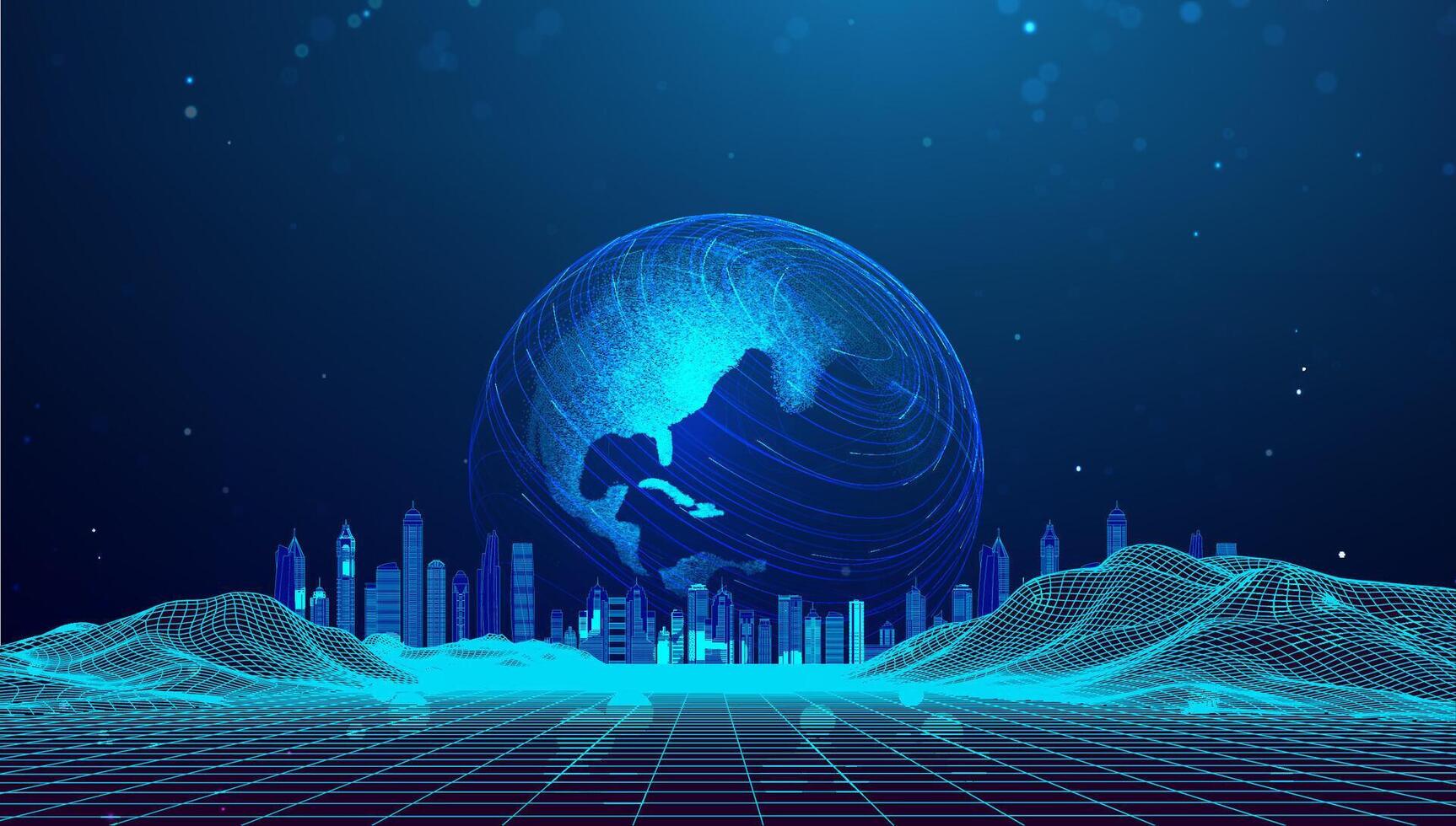 Abstract representation of AI innovation and global connectivity