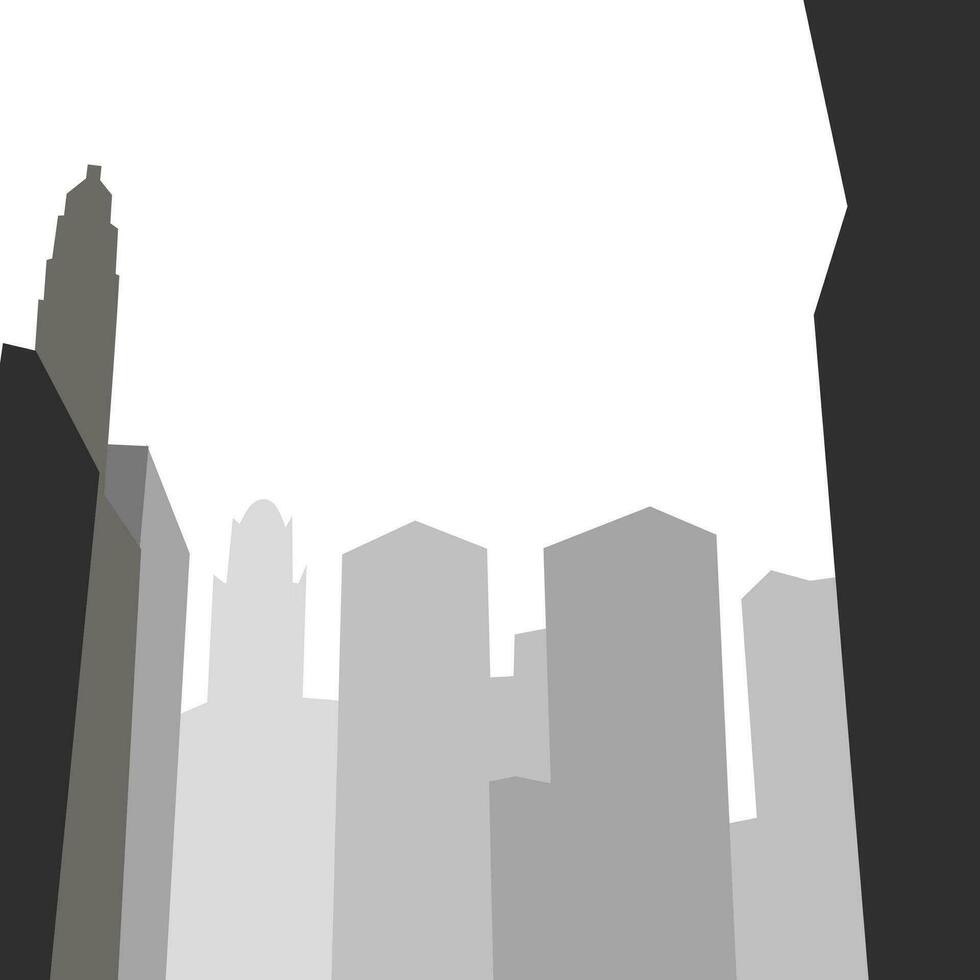 Skyline de edifícios urbanos em preto e branco