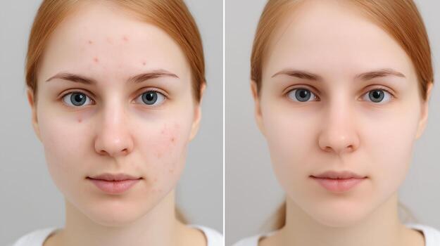 Face before acne treatment