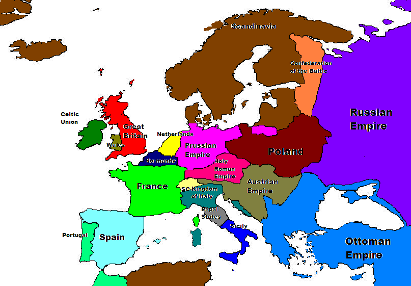Historical map of European colonial expansion