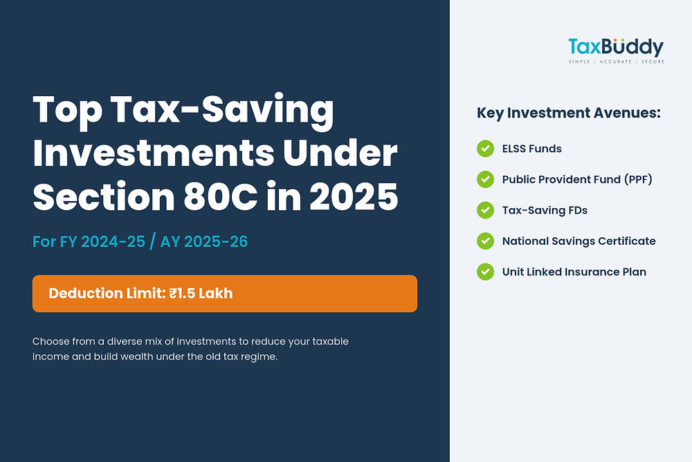 Top tax saving investments under Section 80C for FY 2024-25