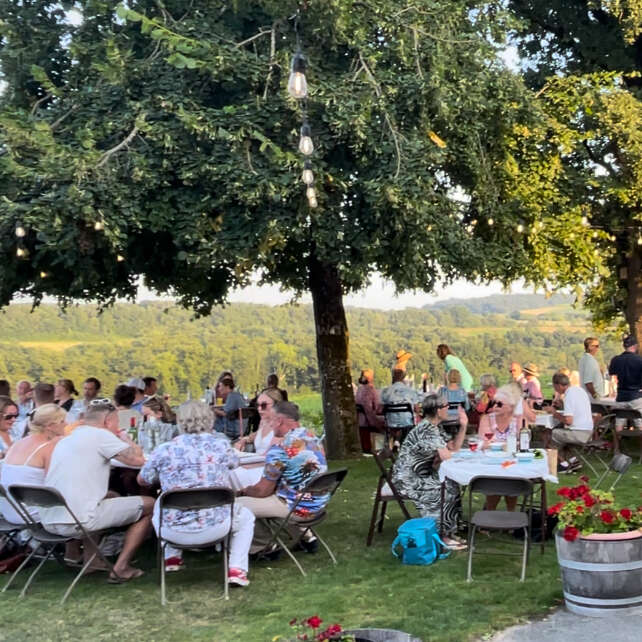 Repas convivial de l'association sous les arbres
