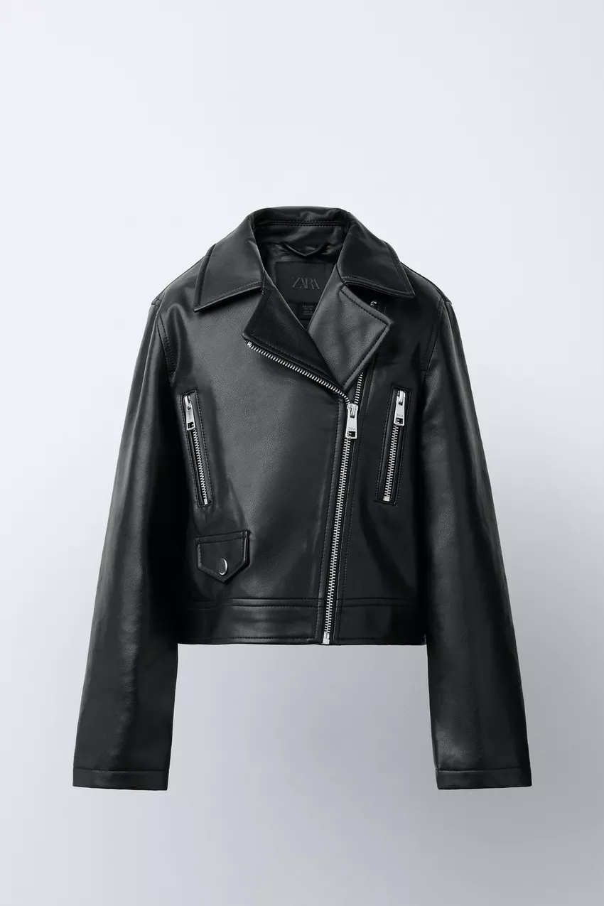 Zara Women's Faux Leather Biker Jacket
