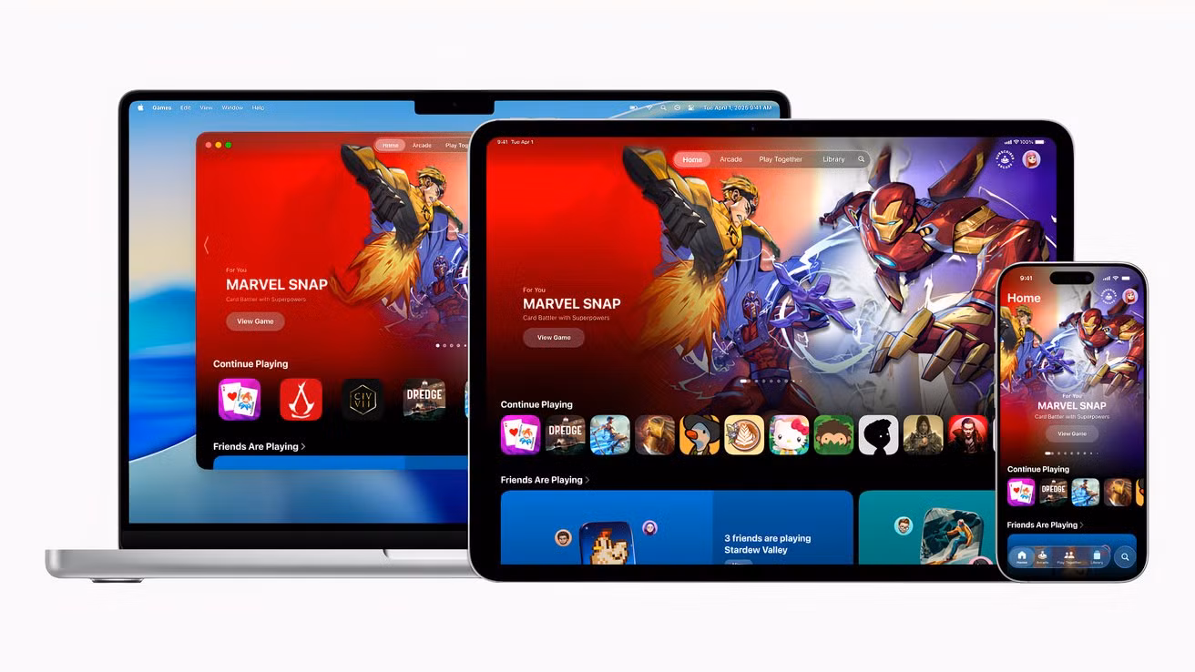 iPhone iPad Mac 多设备显示 Apple Games 游戏中心
