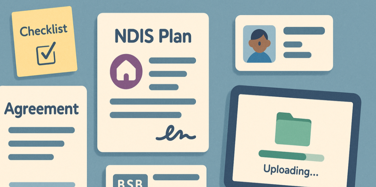 NDIS plan management documents and financial paperwork