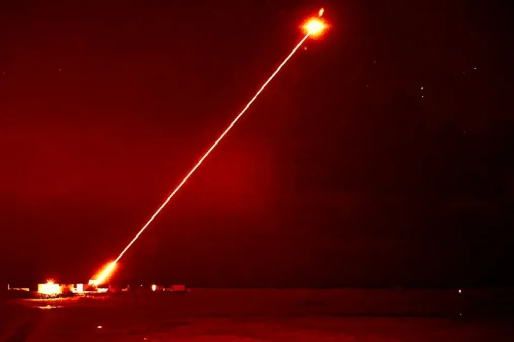 Ukrainian Tryzub laser weapon system mounted on military vehicle
