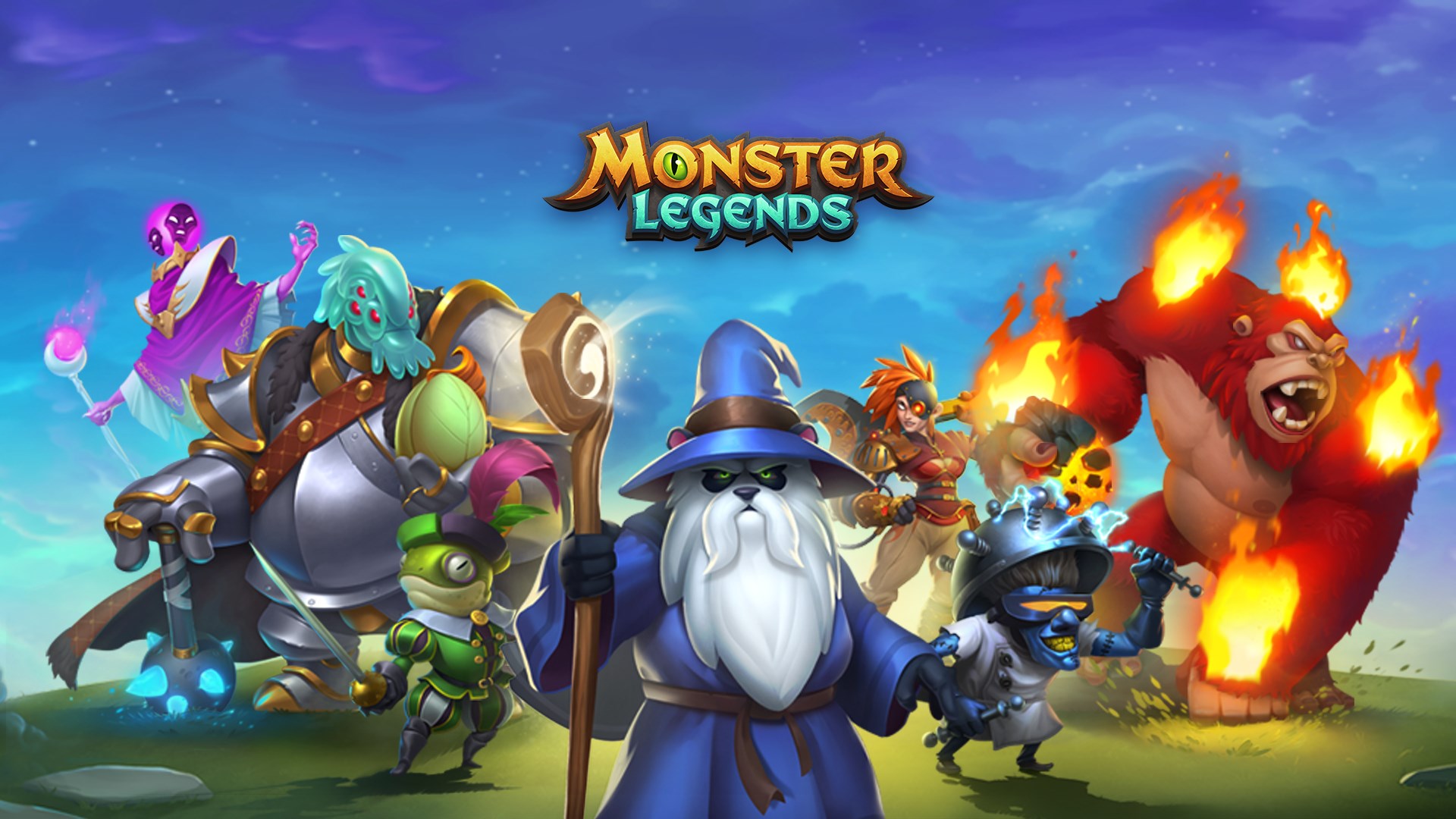 Monster Legends official game logo and monster characters